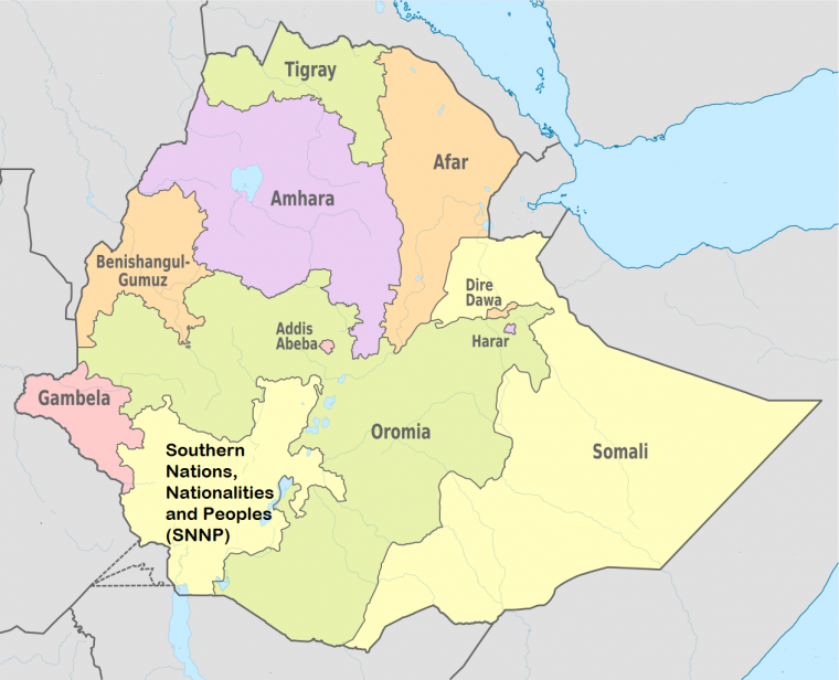 Ethiopia Regions Map